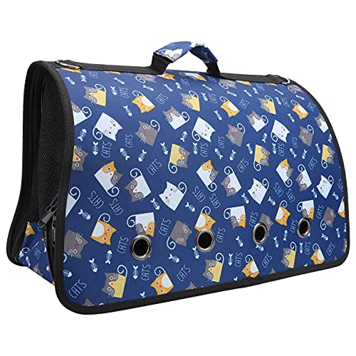 Katzentragetasche, Kleine Haustiertragetasche, Hundetragetasche, Outdoor-Umhängetasche, Zusammenklappbare Reisehütte, 8-Loch-Tragetasche, Handtasche für (dunkelblaues Kätzchen) von Generic