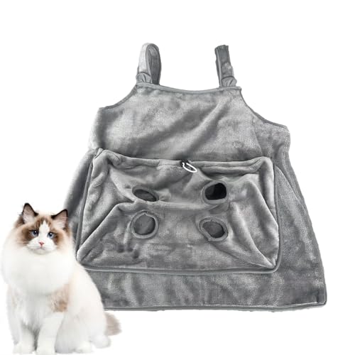 Katzentragetasche, Schürze, Tasche, Korallen-Fleece, verstellbare Taschengröße, Katzen-Schlaftasche, verstellbare Katzentragetasche, warm, für Welpen von Generic