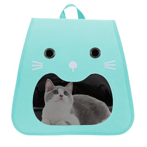 Katzentransportbox Katzenrucksack - Atmungsaktive Welpentransportbox | Faltbare Reisetasche für Haustiere mit lächelndem Gesicht, mehrere Belüftungsöffnungen von Generic