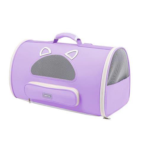 Katzentransportbox Katzentransportbox für Katze weich Ventiliert Ausbruchsicher Wasserdicht Für Wandern/Reisen/Veterinärmedizin Für Hund/Katzen/Kleintiere leicht,faltbar,für Katzen(Purple) von Generic