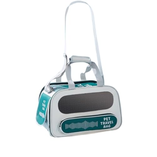 Katzentransportbox Weichkoffer Kabinentauglich Mit Lüftungsgittern Zusammenklappbar Für Katzen Ausbruchsicher Für Katzen bis 22Ib Für Auto(Green) von Generic