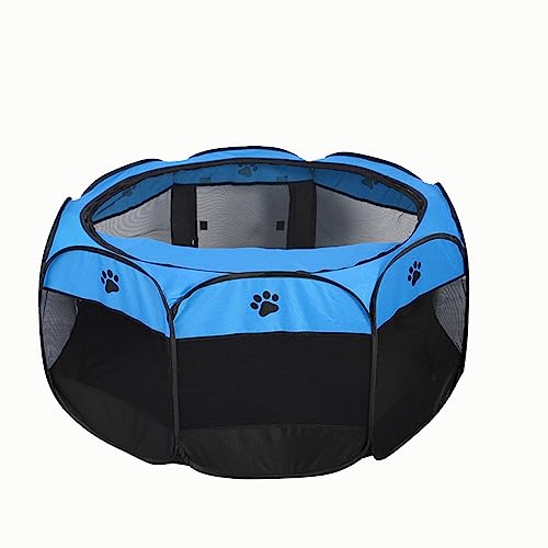 Katzenzelt Outdoor aus Oxford-Stoffmaterial, Staubdicht und Atmungsaktiv, Design von Rolltoren，Faltbarer Katzenzelt Outdoor, Geeignet Pour Welpen, Hunde, Katzen, Häschen (Color : Blue, Size : 114CM* von Generic