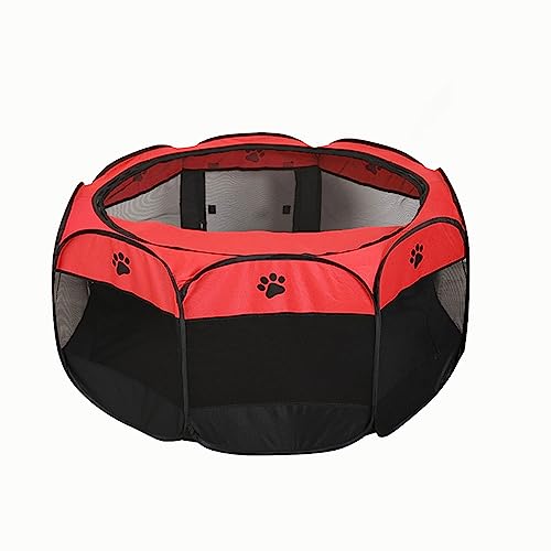 Katzenzelt Outdoor aus Oxford-Stoffmaterial, Staubdicht und Atmungsaktiv, Design von Rolltoren，Faltbarer Katzenzelt Outdoor, Geeignet Pour Welpen, Hunde, Katzen, Häschen (Color : Red, Size : 114CM*5 von Generic