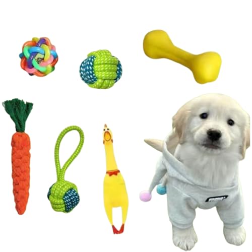 Kauspielzeug Hund Unzerstörbar - Welpenspielzeug Interaktives Pet Rope Spielzeug,Hundeseile Für Hunde ​Zahnpflege,Interaktives Pet Rope Spielzeug Für Kleine(6pcs) von Generic