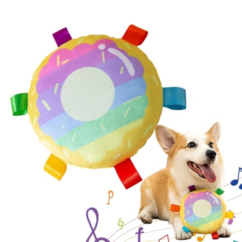 Kauspielzeug für Hunde, Haustier-Plüschspielzeug mit Klang - Pet Sound Quietschendes Kauspielzeug Plüsch - Donut Bbiscuit Weiches Hunde-Beißspielzeug, Plüsch-Hundekauspielzeug für kleine von Generic