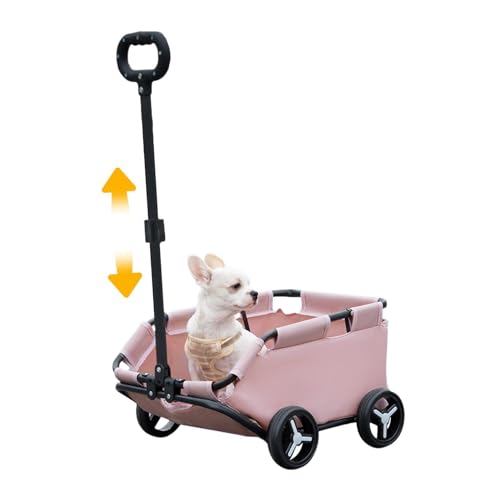 Kinderwagen für kleine Hunde, mit 4 Rädern, zusammenklappbar, für Welpen und Katzen, für Reisen, Einkaufen von Generic