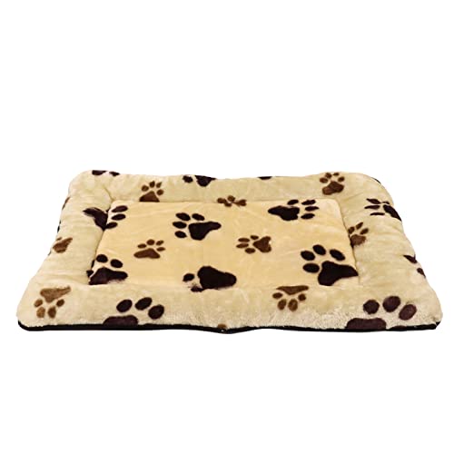 Kiste Pads für Hundekäfige, Hundebetthundkäfigmatten für Schlafende Hundekiste Pad Plüsch Weich (Hundepfotenabdruck) von Generic