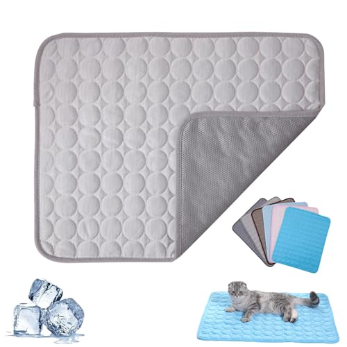 Kittra Cooling Mat for Cats, 3 Layer System Instant Cool, Comfortable and Breathable Pet Cooling Mats, Non Slip Portable Cool Mats for Dogs and Cats, Protect Your Pet from Heat (Light Grey,M) von Generic