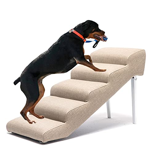 Klappbare Haustierrampe für hohe Betten, Sofas, große Hunde und Katzen, Tragkraft 200 Pfund – wasserdichte, rutschfeste Hundetreppe für Schlafzimmer, Wohnzimmersofa und Innenfenster, Hellbr Klappbare Haustierrampe für hohe Betten, Sofas, große Hunde und Katzen, Tragkraft 200 Pfund – wasserdichte, rutschfeste Hundetreppe für Schlafzimmer, Wohnzimmersofa und Innenfenster, Hellbr von Generic