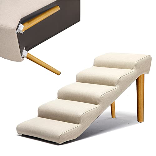 Klappbare Hundetreppe, Hochbett, Leder-Haustiertreppe für hohe Betten, große Hunde und Katzen, Hunderampen für kleine Hunde, SUV-Seitentür, Tragkraft 90 kg, rutschfeste Unterseite,Beige-90x Klappbare Hundetreppe, Hochbett, Leder-Haustiertreppe für hohe Betten, große Hunde und Katzen, Hunderampen für kleine Hunde, SUV-Seitentür, Tragkraft 90 kg, rutschfeste Unterseite,Beige-90x von Generic