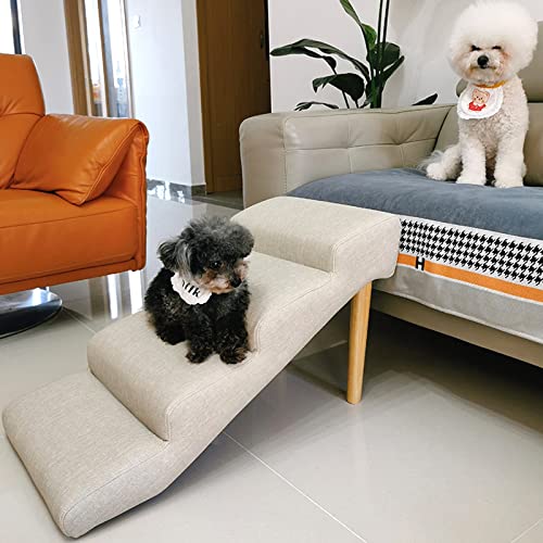 Klappbare Hundetreppenrampen für große Hunde, Sofas, Haustiertreppen für Katzen zum Aufsteigen aufs Bett, 40,6-45,7 cm hoch, Schaumstoff-Hundestufen für Seitentüren von Autos und SUVs,Beig Klappbare Hundetreppenrampen für große Hunde, Sofas, Haustiertreppen für Katzen zum Aufsteigen aufs Bett, 40,6-45,7 cm hoch, Schaumstoff-Hundestufen für Seitentüren von Autos und SUVs,Beig von Generic