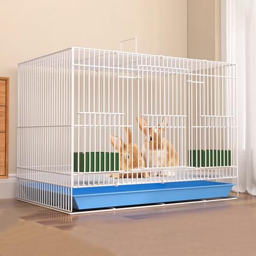 Klappbare Kaninchenkäfig Mit PVC Tablett, 1 cm Verschlüsselter Abstand, Mehrseitiges Design, Für Kaninchen/Katzen/Meerschweinchen, 2 Größen, 5 Farben(White,60 * 40 * 40cm) von Generic