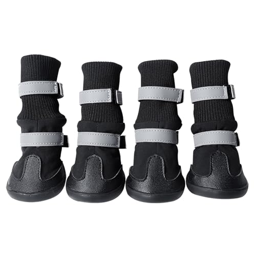 Klassische Lange Hundeschuhe für große Hunde mit goldenem Haar, Schuhe für große Hunde, tragen Schneestiefel FVL462 (Black, M) von Generic