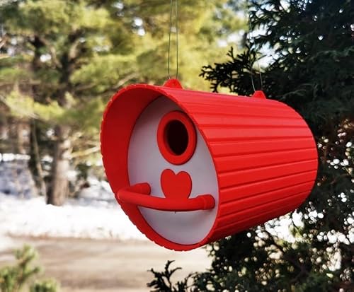 Klassisches Vogelhaus | 13 x 13 x 17 cm hängende Gartendekoration | Vogelhaus für den Außenbereich für kleine Vögel | witterungsbeständiges PETG-Design von Generic