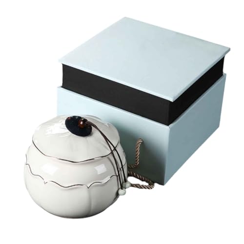 Kleine Hunde Urne Hund Urnen Mini Urne Katze Tierurnen Für Hunde Tierurne Bestattung Klein Vliesstoff Deckel Dichtung Keramik 850 Ml Für Katzenbestattungen (White,13.3x12.8cm) von Generic