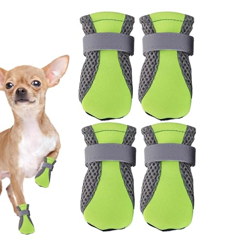 Kleine Hundeschuhe | Sommer Mesh Paw Protector Hund - 4 Stück Atmungsaktive Hundeschuhe Verstellbare Anti-Rutsch-Outdoor- Wandern Sommerwandern von Generic