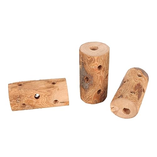 Kleine Tiere Holzstab, Kleintiere Kaustab Spielzeug Langeweile Linderung Apfelholz 3 Stück für Kaninchen (mit Rinde) von Generic