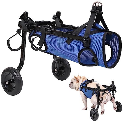 Kleiner Hunderollstuhl für Rückenbeine, verstellbare Hunderollstühle - Mobilitätshilfen für behinderte Haustiere, Hundebeinbandage und Hüftstütze, geeignet für Haustiere mit einem Gewicht von 3,6-9 kg von Generic