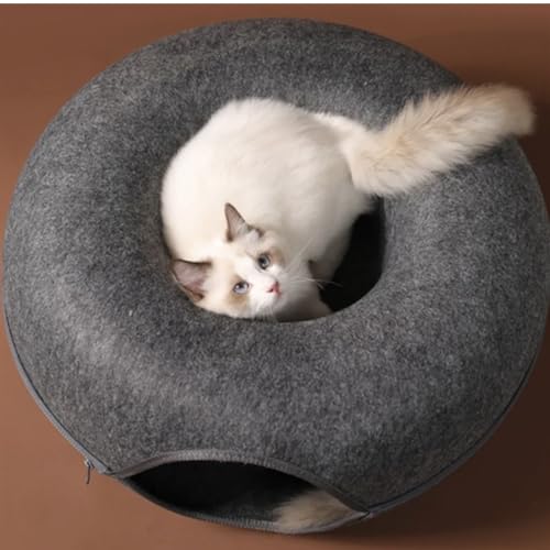 Kleines Katzentunnelbett für Wohnungskatzen, Donut-Tunnel für Haustier, Katzenhaus, abnehmbarer, runder Katzenfilz und waschbarer Katzenspieltunnel, geeignet für mehrere Katzen, Peekaboo Katzenhöhle, von Generic