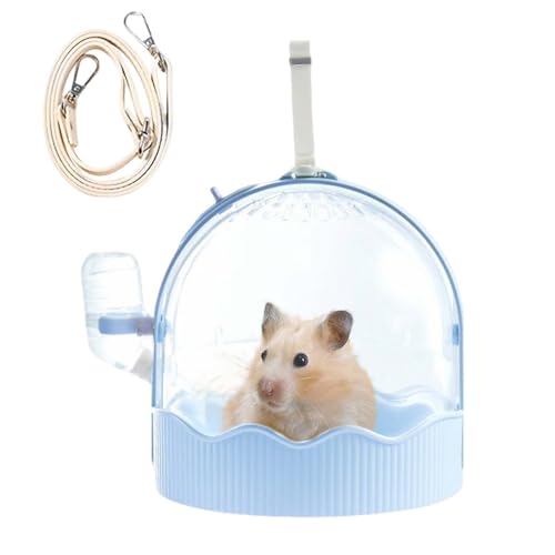 Kleintier Transportbox,Tragbarer Hamsterkäfig Mit Verstellbarem Schultergurt | Zubehör Für Spielhaus Innen Außen Zimmer Garten Terrasse von Generic