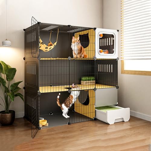 Kleintierkäfig Drinnen, Katzenkäfig mit Katzenklo, Halbgeschlossenes Katzenhaus, Laufstall für Katzen, Welpen, Kaninchen, Kleintiere Kleintierkäfig Drinnen, Katzenkäfig mit Katzenklo, Halbgeschlossenes Katzenhaus, Laufstall für Katzen, Welpen, Kaninchen, Kleintiere von Generic