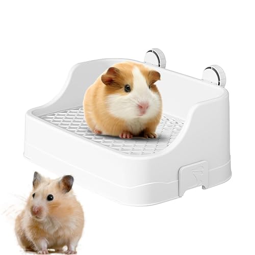 Kleintierklo – große Katzentoilette mit großem Fassungsvermögen, quadratische Haustiertoilette mit Schnalle | Little Bunny Katzentoilette zum Aufhängen, platzsparende Hängende Katzentoilette von Generic