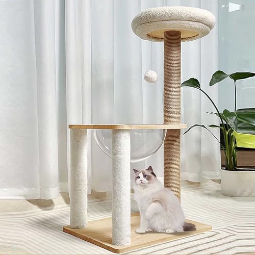 Kratzbaum, 90 cm Massivholz-Katzenturm, verbreiterte Sitzstange für große Katzen, Spielballspielzeug für Haustiermöbel im Innenbereich mit 4 Kratzbäumen Kratzbaum, 90 cm Massivholz-Katzenturm, verbreiterte Sitzstange für große Katzen, Spielballspielzeug für Haustiermöbel im Innenbereich mit 4 Kratzbäumen von Generic