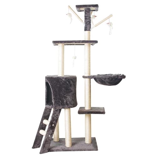 Kratzbaum-Kratzspielzeug für Katzen zum Entspannen, Spielen und Ausruhen, Katzenturm, Katzenaktivitätscenter mit Sisal-Katzenkratzbäumen (48 x 34 x 138 cm) von Generic