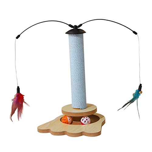 Kratzbaum für Katzen und Kätzchen, Sisal-Kratzbaum mit Spuren, Spielzeugbälle für Innenbereich, Katzen und Kätzchen, einzelne Feder Kratzbaum für Katzen und Kätzchen, Sisal-Kratzbaum mit Spuren, Spielzeugbälle für Innenbereich, Katzen und Kätzchen, einzelne Feder von Generic