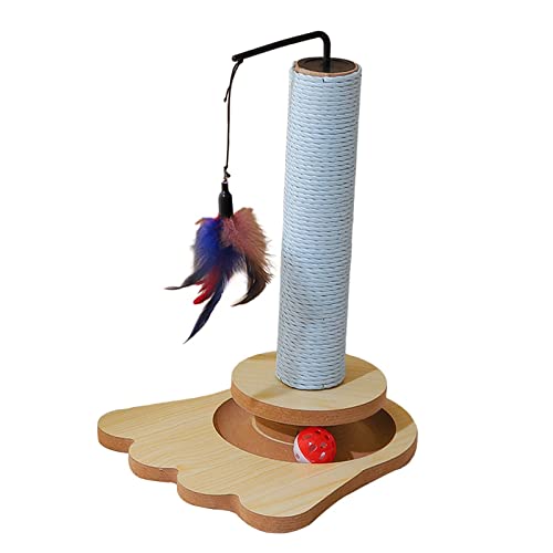 Kratzbaum für Katzen und Kätzchen, Sisal-Kratzbaum mit Spuren, Spielzeugbälle für Innenbereich, Katzen und Kätzchen, einzelne Feder Kratzbaum für Katzen und Kätzchen, Sisal-Kratzbaum mit Spuren, Spielzeugbälle für Innenbereich, Katzen und Kätzchen, einzelne Feder von Generic
