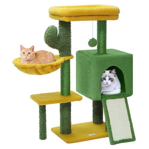 Kratzbaum für Wohnungskatzen, 85 cm großer, mehrstöckiger Katzenturm mit großer Eigentumswohnung, Kratzbaum und Ball, Katzenmöbel, Klettergerüst für Kätzchen Kratzbaum für Wohnungskatzen, 85 cm großer, mehrstöckiger Katzenturm mit großer Eigentumswohnung, Kratzbaum und Ball, Katzenmöbel, Klettergerüst für Kätzchen von Generic