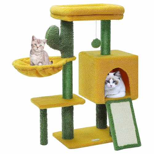 Kratzbaum für Wohnungskatzen, 85 cm großer, mehrstöckiger Katzenturm mit großer Eigentumswohnung, Kratzbaum und Ball, Katzenmöbel, Klettergerüst für Kätzchen Kratzbaum für Wohnungskatzen, 85 cm großer, mehrstöckiger Katzenturm mit großer Eigentumswohnung, Kratzbaum und Ball, Katzenmöbel, Klettergerüst für Kätzchen von Generic