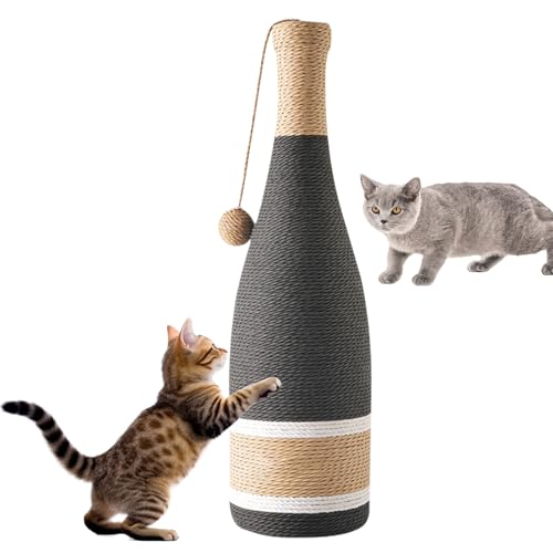 Kratzer Post - Cat Scratch Post, Hochkratzer Pfosten Mit Interaktiver Ball | Wine Bottle Design Ästhetisches Wohnkultur, Multifunktionales Kratzfestes Unterhaltungsspielzeug Für Den Innenraum von Generic
