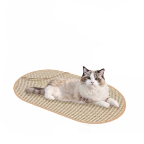 Kratzmatte Katze mit Ball, natürliche Katzenkratzbretter Sisal Kratzteppich 58x36 cm, widerstandsfähig Katzenmöbel Fußmatte Sisalmatte Kratzpads für Katzen (58x36cm) von Generic