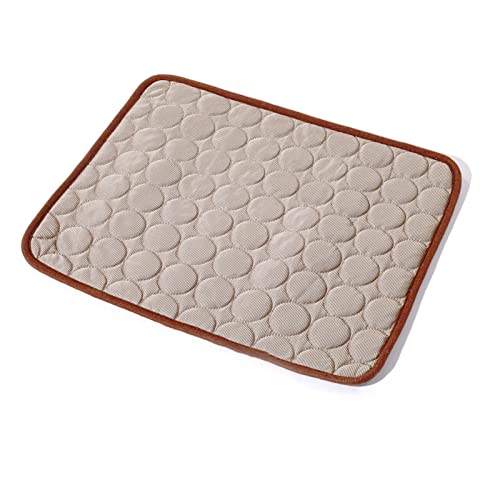 Kühlmatte Hund Kühlmatte Für Hunde Haustier-eismatte, Sommer-haustiermatte, Zwinger, Hundebett, Haustier-EIS-seidenmatte, Katzenmatte, Hundematte, Haustier-kühlmatte, Braun, M-60 * 50 cm von Generic