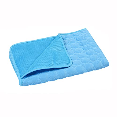 Kühlmatte Hund Kühlmatte Für Hunde Sommer-kühlmatte Für Haustiere, Kühlende Eisseide, Kühlmatte Für Kätzchen Und Zwinger, Atmungsaktive Kühlmatte, Blau, 2XL (150 * 100cm) von Generic