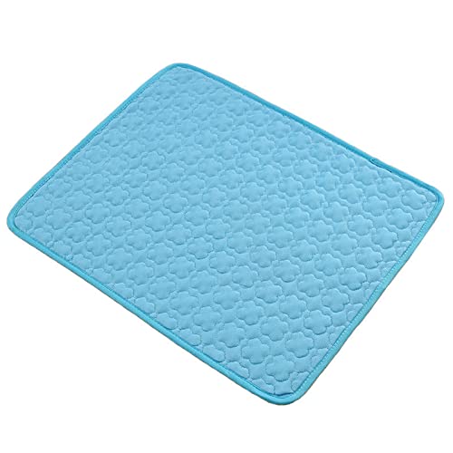 Kühlmatte Hund Kühlmatte Für Hunde Summer Cooling Pet Pad Cooling Ice Silk Cooling Mat Kitten and Dog Zwinger Cooling Pad Atmungsaktives Kühlpad, Four Leaf Blue, S (50 * 40cm) von Generic