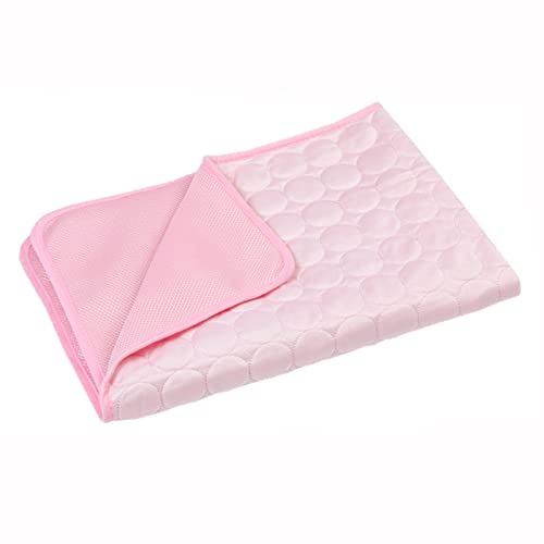 Kühlmatte Hund Kühlmatte Für Hunde Summer Cooling Pet Pad Cooling Ice Silk Cooling Mat Kitten and Kennel Cooling Pad Atmungsaktives Kühlpad, Pink, M (60 * 50cm) von Generic