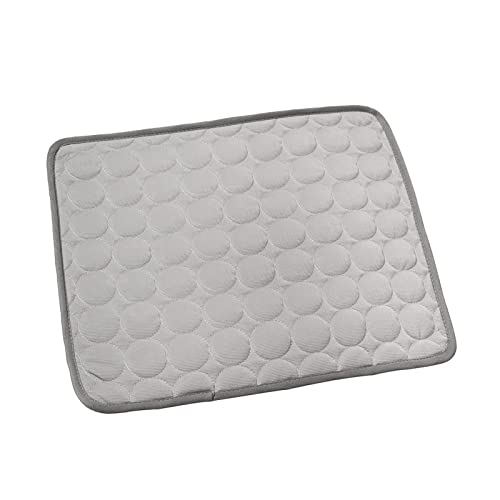 Kühlmatte für Hunde, Eisseide, Sommer, Haustier, selbstkühlende Matten, waschbar, tragbar, hält kühl, Pad für Hunde, Katzen, Haustiere Katzenklo Hundeklo (Grey, M) von Generic