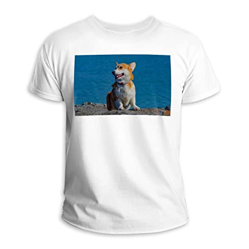 Kurzärmeliges T-Shirt mit Rundhalsausschnitt, 100 % Baumwolle, Corgi, Hund, Tier, niedliches Meer, mehrfarbig Kurzärmeliges T-Shirt mit Rundhalsausschnitt, 100 % Baumwolle, Corgi, Hund, Tier, niedliches Meer, mehrfarbig von Generic