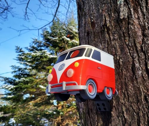 Kurzer Bus Vogelhaus | 20 x 12 x 15 cm skurrile Gartendekoration | Vogelhaus für kleine Vögel im Freien | witterungsbeständiges PETG Design von Generic