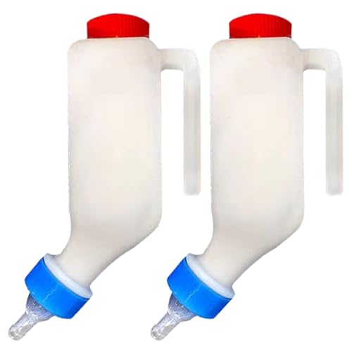 Lamm Stillflasche | Zwei Flaschen für Lamm, Tierpflegezubehör mit Leiter und Griff für Ziegen Schafe Welpen Kleintiere von Generic