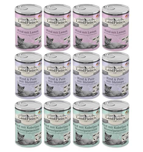 Landfleisch Cat Pastete – 12 x 400g | Getreidefreies Katzen Nassfutter | 3-Sorten-Mix | Hoher Fleischanteil | Ohne künstliche Zusatzstoffe | Mit Taurin & Vitaminen Landfleisch Cat Pastete – 12 x 400g | Getreidefreies Katzen Nassfutter | 3-Sorten-Mix | Hoher Fleischanteil | Ohne künstliche Zusatzstoffe | Mit Taurin & Vitaminen von Generic