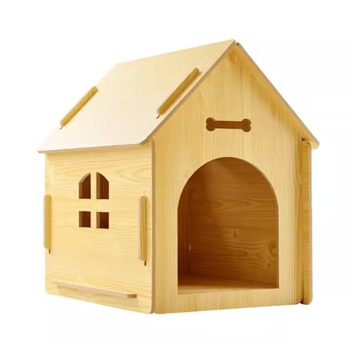 Laufstall, Hundekäfig, Laufstall, Holzhundekiste, tragbare Hundekiste, Indoor-Hund(Yellow,51x40x52cm) von Generic