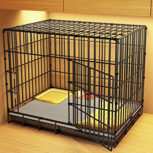 Laufstall, Hundekäfig, Laufstall, Hundekäfige Einzeltür-Design Dicker Draht Hundekäfig(Black,83 * 61 * 69cm) von Generic