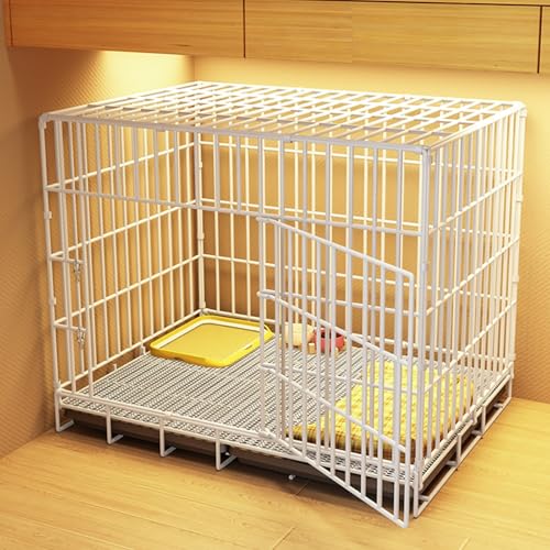 Laufstall, Hundekäfig, Laufstall, Hundekäfige Einzeltür-Design Dicker Draht Hundekäfig(White,83 * 61 * 69cm) von Generic