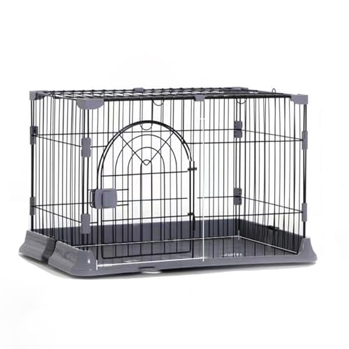 Laufstall, Hundekäfig, Laufstall, Käfige for Hunde, Faltbare Hundebox for den Innenbereich, übergroßer Platz(Grey,75 * 50 * 44cm) von Generic