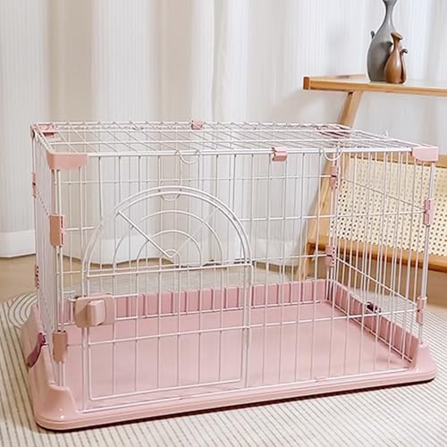 Laufstall, Hundekäfig, Laufstall, Käfige for Hunde, Faltbare Hundebox for den Innenbereich, übergroßer Platz(Pink,75 * 50 * 44cm) von Generic