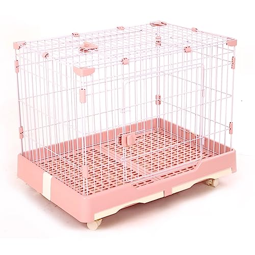 Laufstall, Hundekäfig, Laufstall, Kisten for mit 360° drehbaren Rollen(Cherry Pink) von Generic