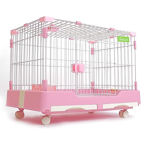 Laufstall, Hundekäfig, Laufstall, Kisten for mit 360° drehbaren Rollen(Light Pink) von Generic